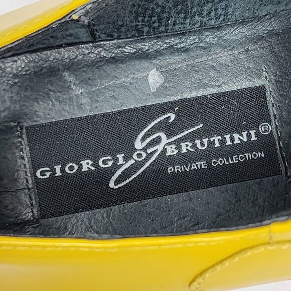 Giorgio BrutiniYellow Leather Mens Square-Toe Oxford Dress Shoes 8.5M - Picture 10 of 11